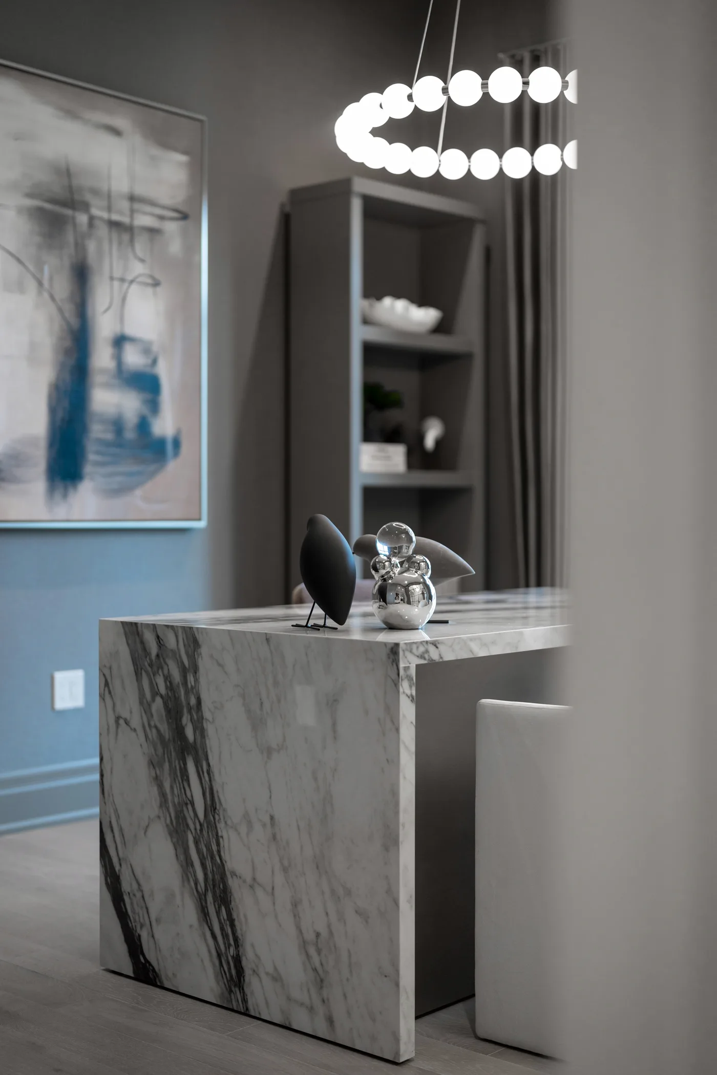 Elegant point-of-sale checkout on a marble counter