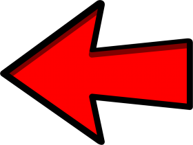 Bold chubby red arrow overlay element pointing at a focal point