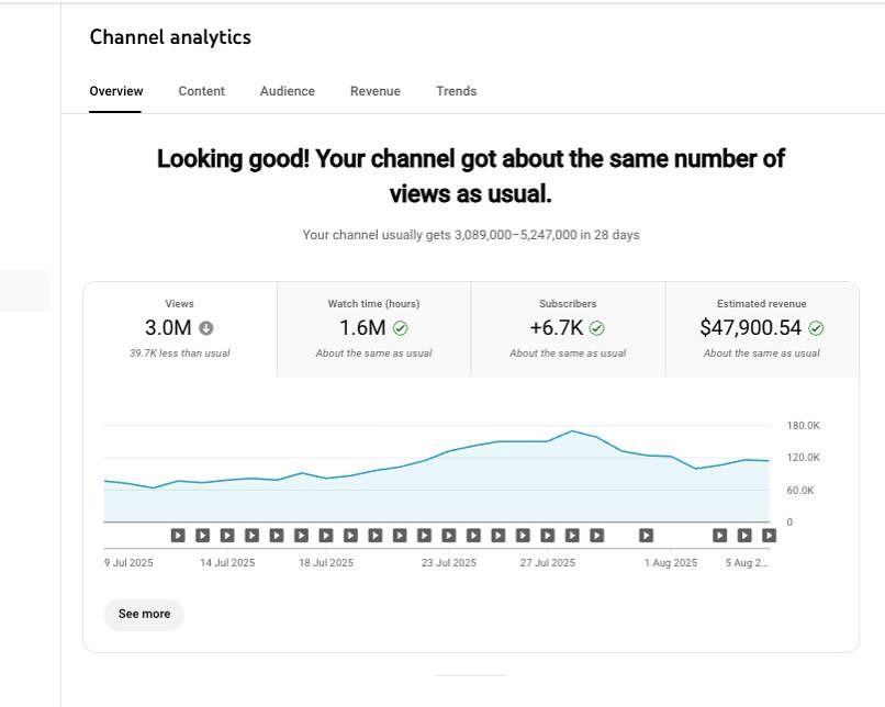 Master Portfolio Hub channel dashboard